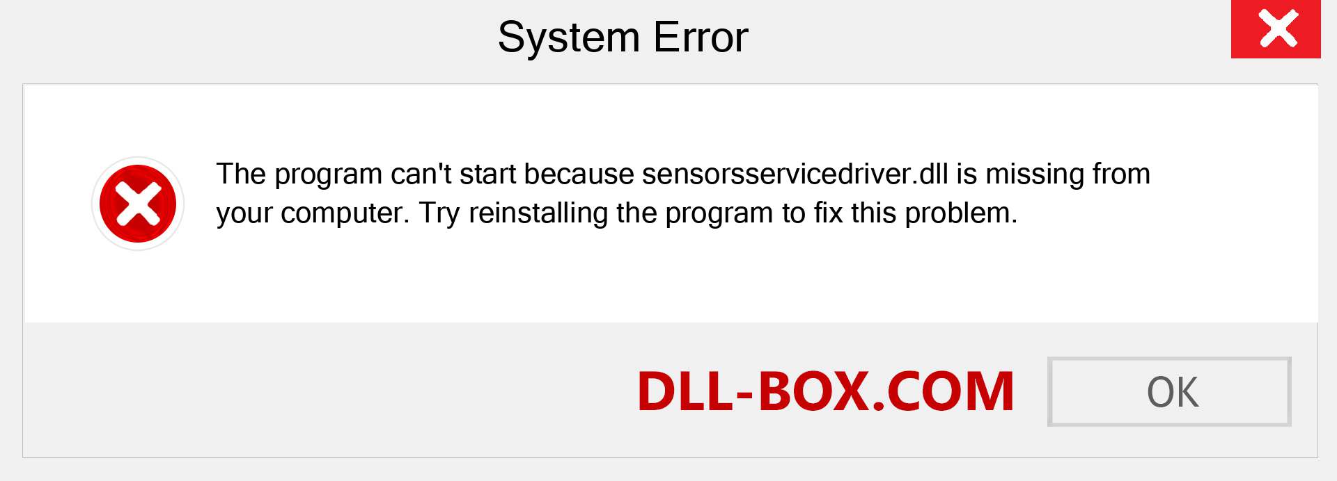  sensorsservicedriver.dll file is missing?. Download for Windows 7, 8, 10 - Fix  sensorsservicedriver dll Missing Error on Windows, photos, images